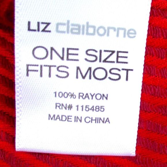 Liz Claiborne Red Striped Scarf - Picture 5 of 6